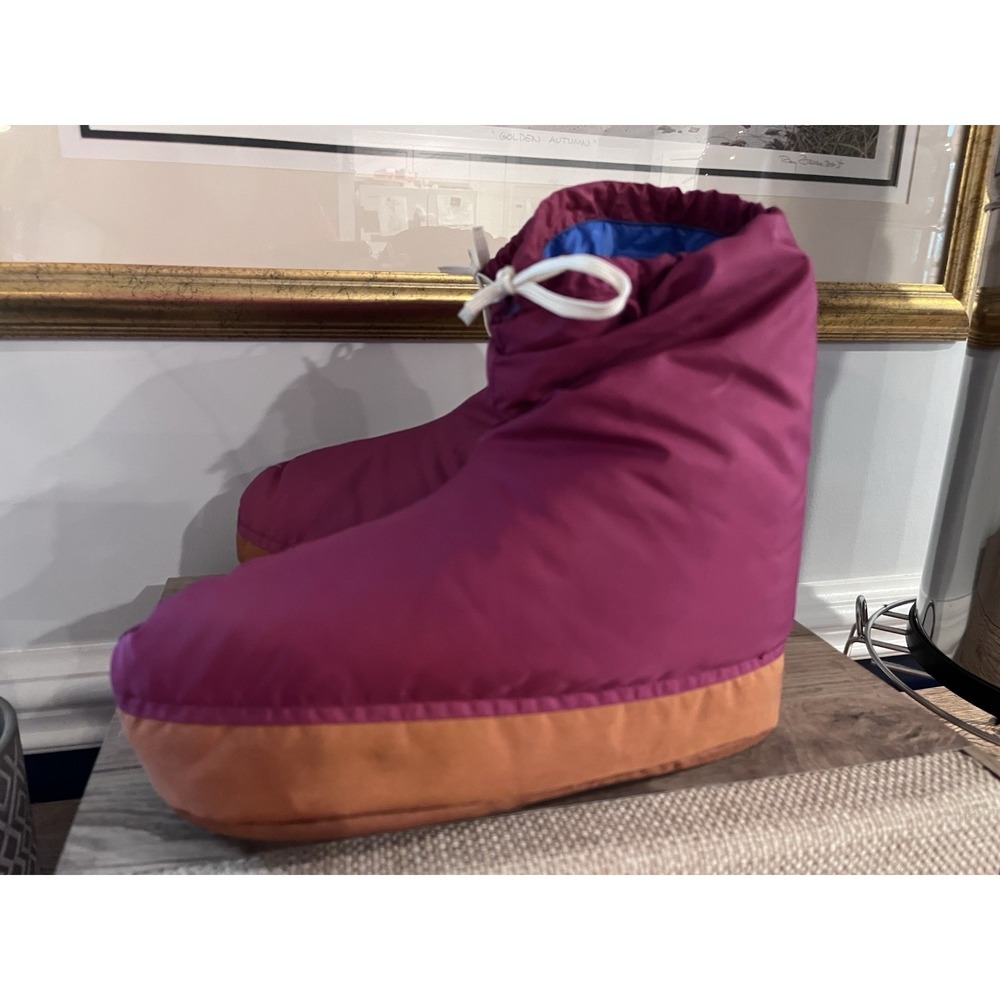Trail Wise Down Booties Women's Lg 8.5-9.5 Burgundy Camp Hiking W2 - Picture 3 of 6